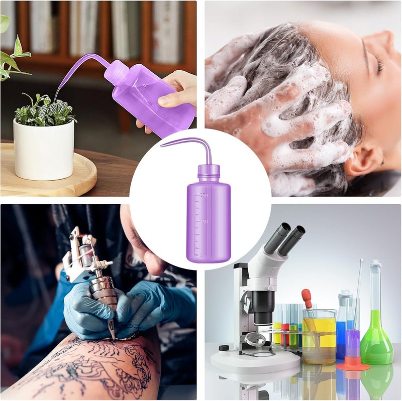 DERSTRA Wash Bottles - 2pcs 250ml Safety Watering Tools, Economy Plastic Squeeze Bottle, Medical Label Green Soap Cleaning, Washing Tool (Purple) - Image 5